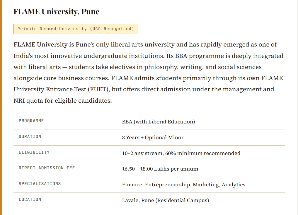 BBA Direct Admission in Top Colleges of Pune.