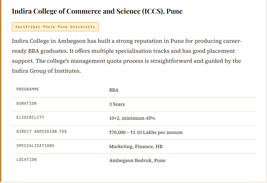 BBA Direct Admission in Top Colleges of Pune.