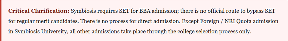 BBA Direct Admission in Symbiosis Noida.